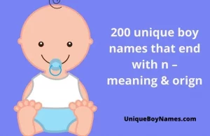 200 unique boy names that end with n -meaning orign
